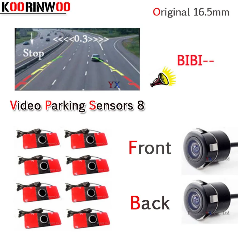 Koorinwoo двухъядерный процессор Датчик парковки автомобиля 8 реверсивных радаров