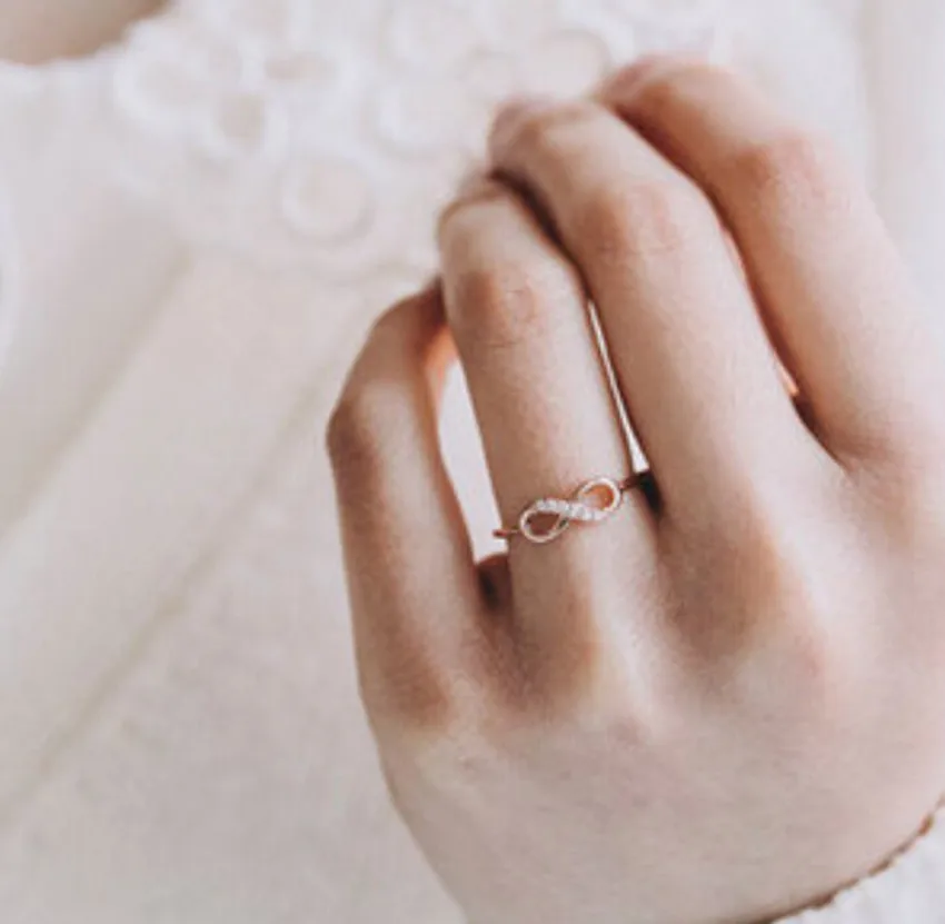 2015 New Diamante Simple Love Infinity Chain Ring Crunched Charm Joint | Украшения и аксессуары