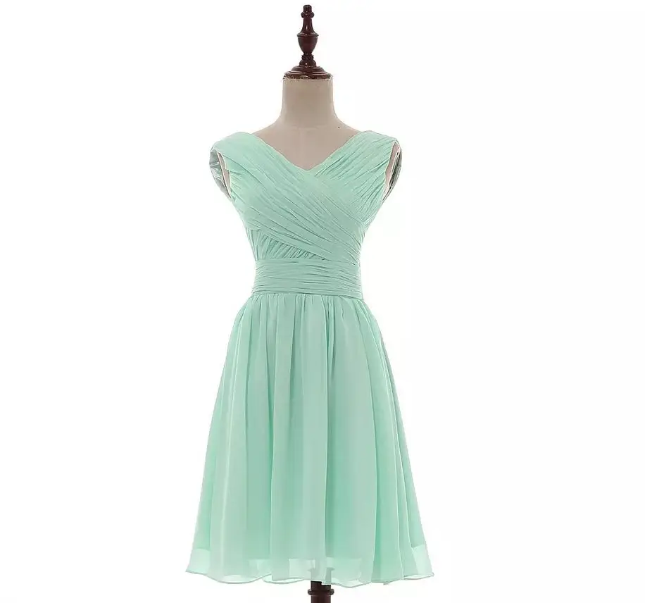 Mint Green Robe demoiselle d'honneur ходовой шифон 3 с прикольными выражениями ментолово-зеленый Королевское, голубое, розовое бледно-лиловый бордовый orange короткое платье подружки невесты на свадьбу - Цвет: Mint Green