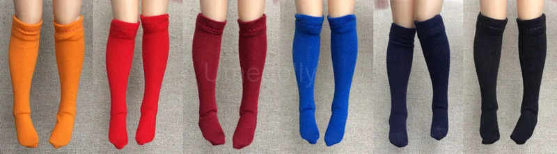 1 пара однотонных носков до колена для Blyth, Momoko, Barbies, Azone, Licca 1/6 аксессуары для кукольной одежды