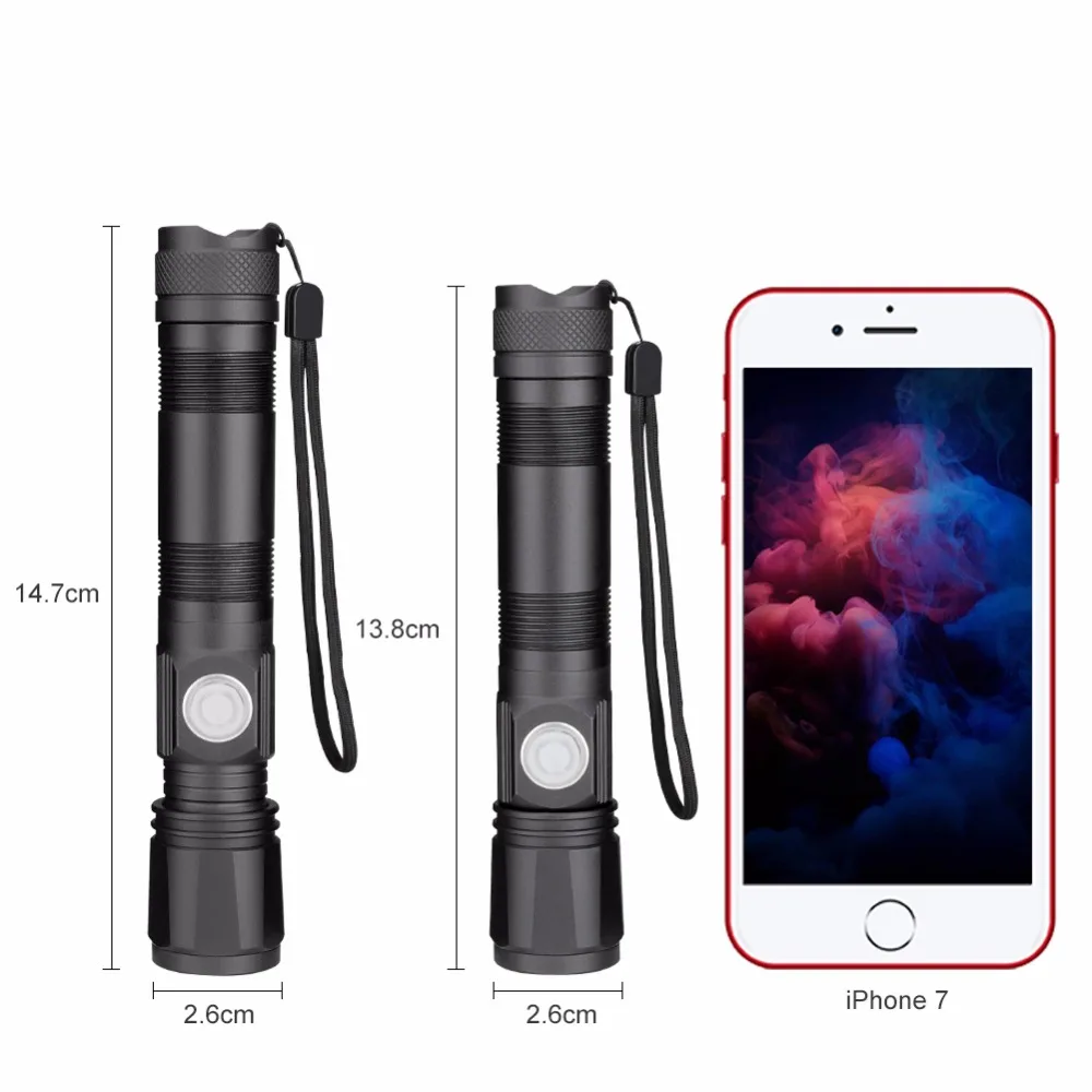 Zoomable Focus USB Rechargeable Bike Flashlight 2000 LM XML T6 LED Front Bicycle Lamp 3-Mode MTB Cycling Torch Use 18650 Battery | Спорт и