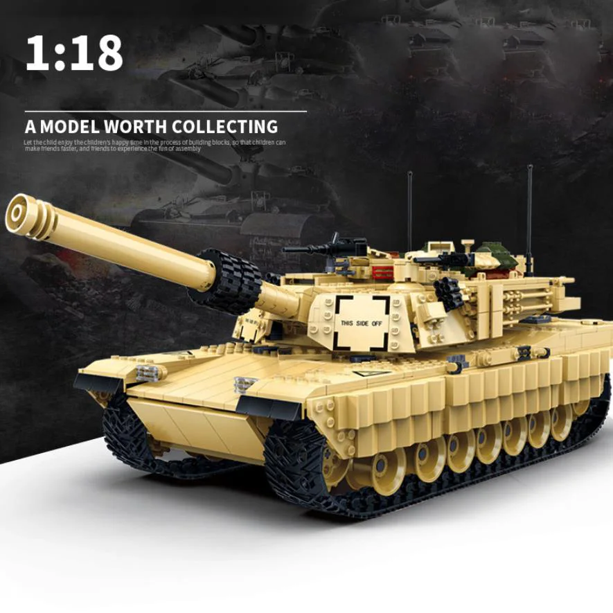 Современный военный U.S.A Abrams главный боевой танк moc minifigs, строительные блоки, строительные блоки ww2, фигурки армии, модель, кирпичи, игрушки