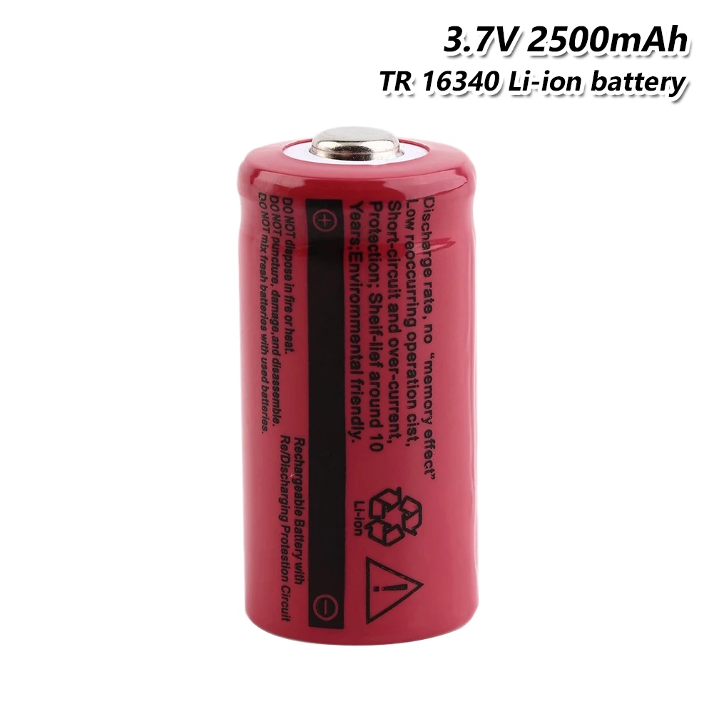 16340 2500mah 3,7 v литий-ионный аккумулятор Lipo для фонарь, электрический игрушечный фонарь светодиодный фонарик перезаряжаемый аккумулятор GIF 16340