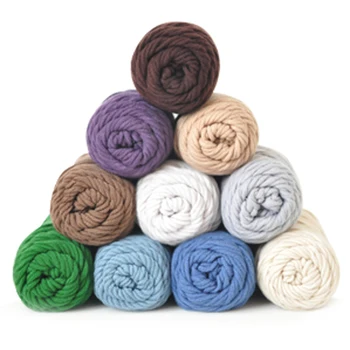 10 Pcs / lot Milk Line Cotton Yarn Crochet Baby Blanket Scarf Hat Braided Wire Felt for Spinning Hand Knitting Yarn Winter Warm