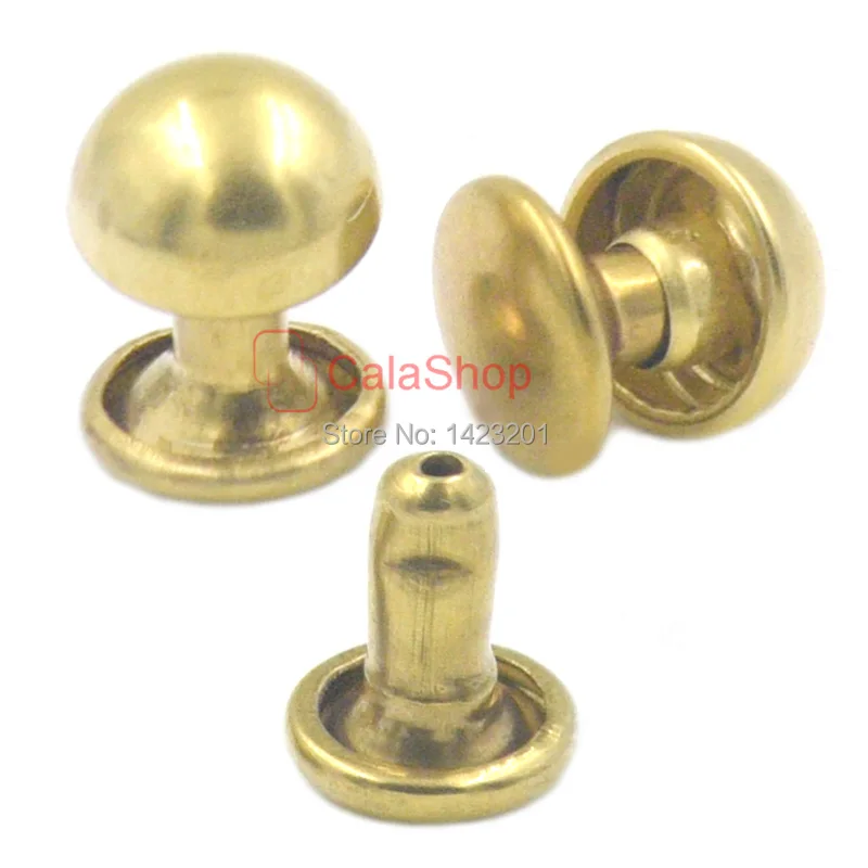 100 шт./лот двойной гриб купольные шапки заклепки Шпильки для кожаного ремесла