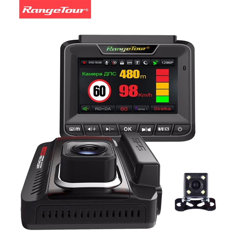 Range Tour русский 3 в 1 двойной объектив Авто Автомобильный dvr камера радар детектор