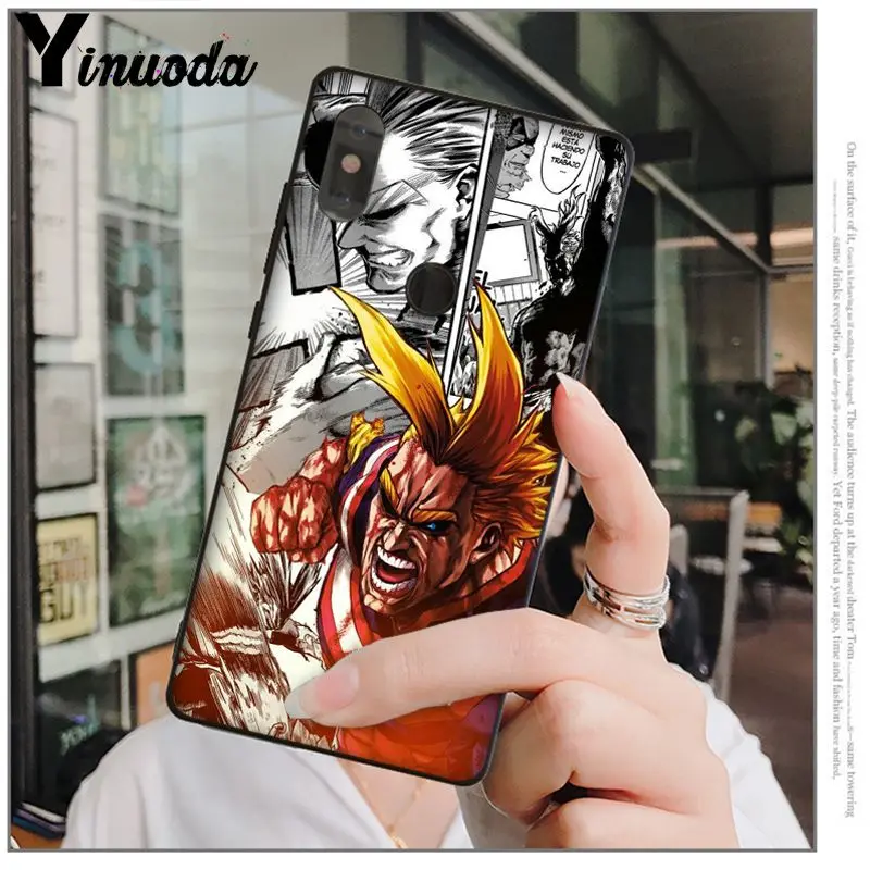 Yinuoda японский аниме My Hero academic цельный черный чехол из ТПУ для телефона Redmi 5 plus Note