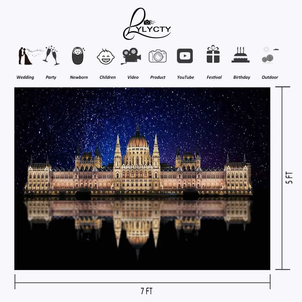 Фон для фотосъемки с изображением архитектурного пейзажа 7x5 футов фон