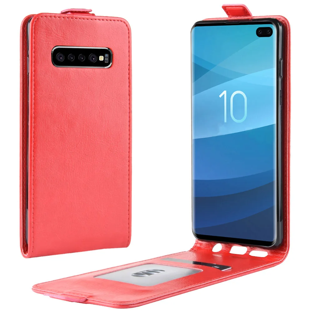Вертикальный чехол с отделением для карт Samsung S10 роскошный кожаный чехол-книжка