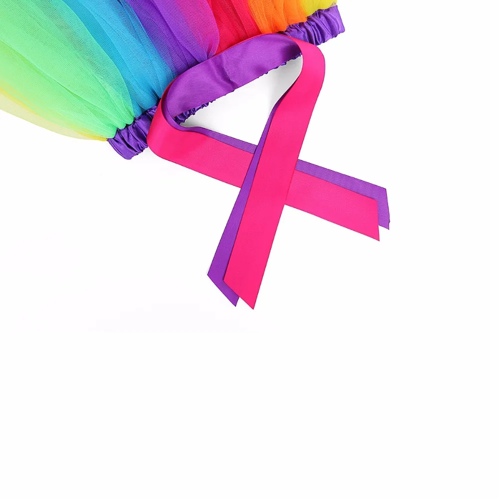 Фатиновая юбка и пачка цветов радуги с бантом из ленты для девочек от 2 до 8 лет а