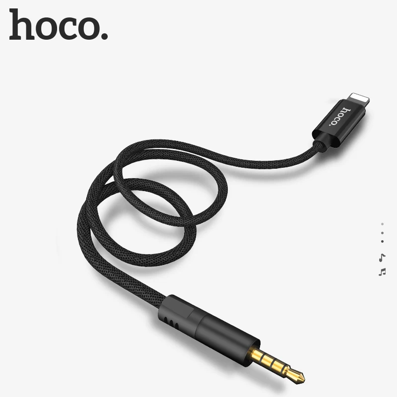 Аудиокабель HOCO AUX для Lightning штекер 3 5 мм 1 м Hi Fi выход адаптер автомобильного