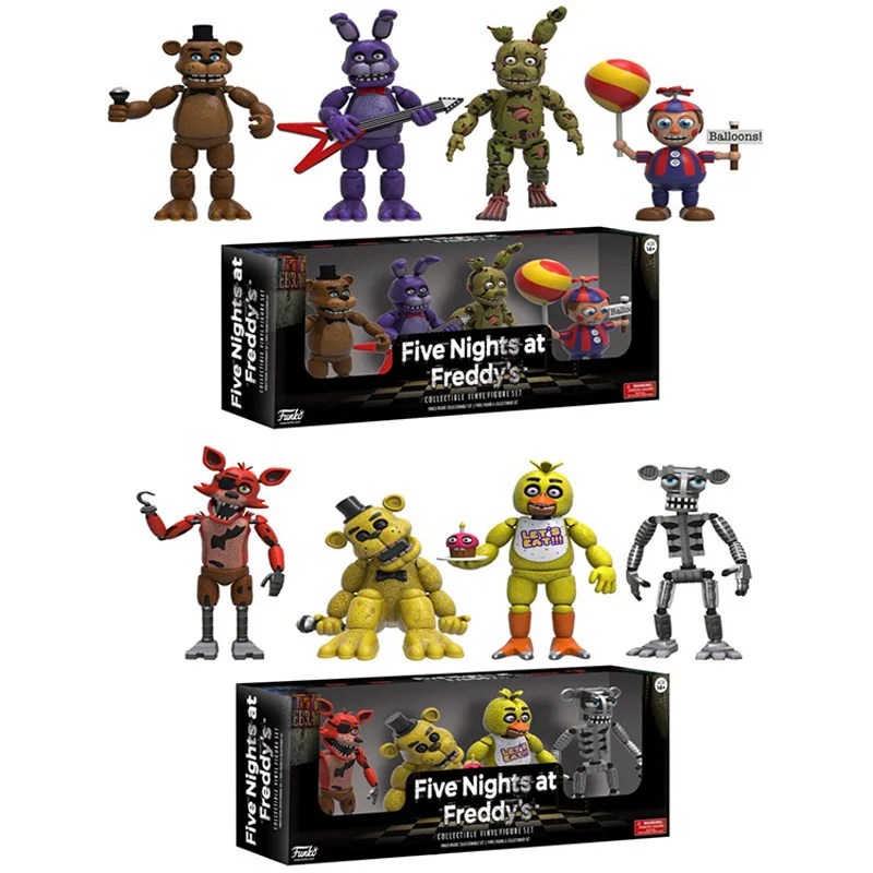 12 компл./лот 5 см 2 типа микс FNAF Five Nights at Freddy's 4 фигурки 1 Набор &quotфигурка лисица
