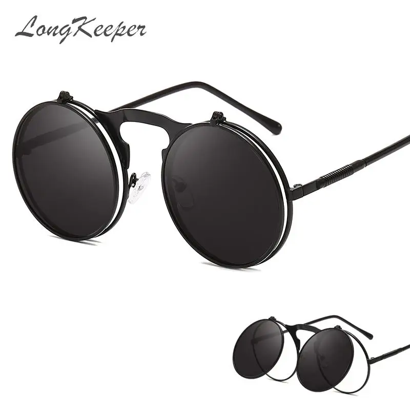

Женские/мужские солнцезащитные очки LongKeeper в стиле стимпанк с двойными линзами, цвет в ассортименте