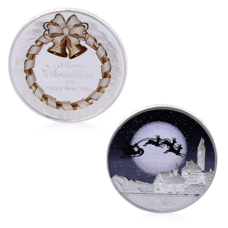 Позолоченная/Посеребренная монета в подарок на Рождество и новый год|silver plated|gift