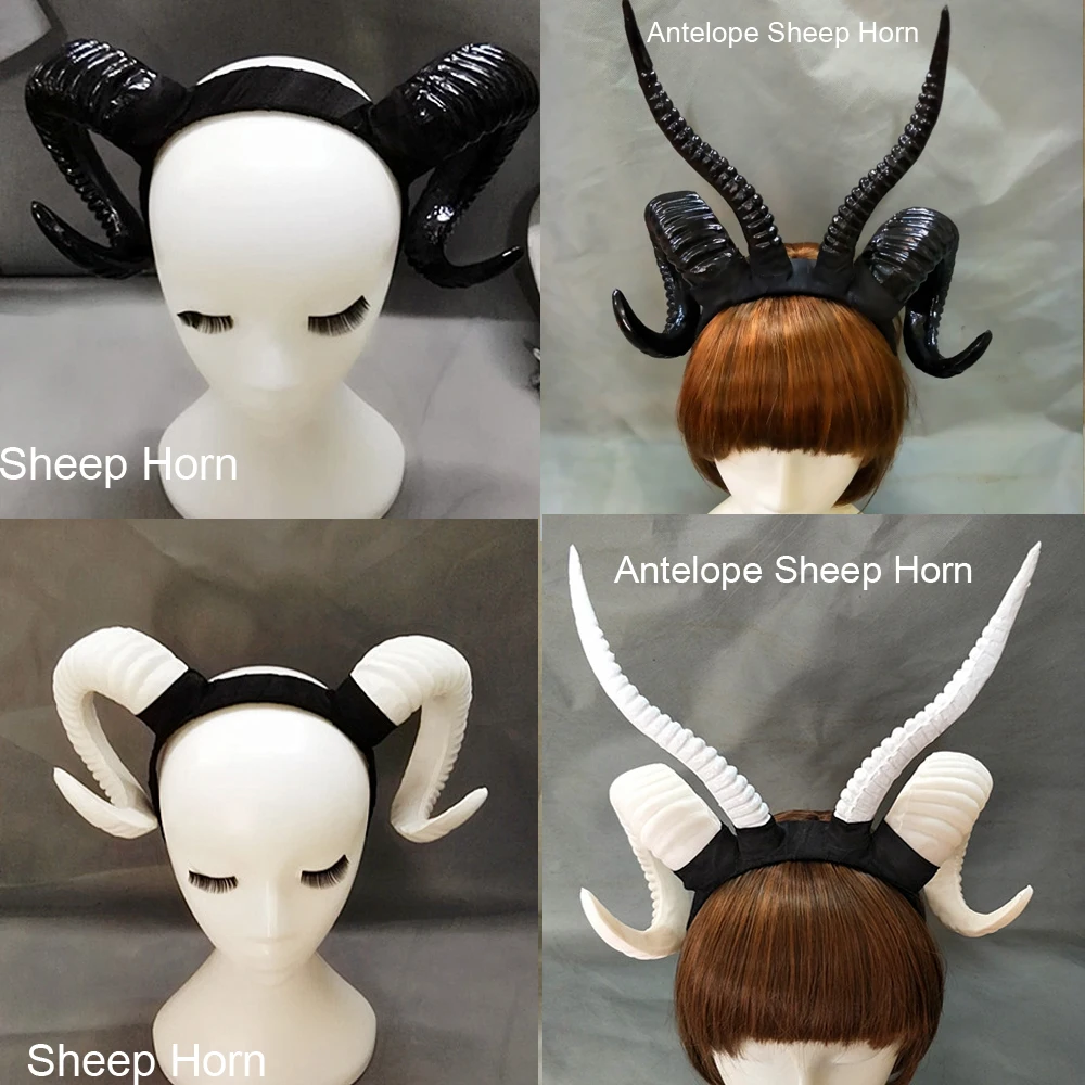 

Gothic Sheep Horn Punk Headband Forest Animal Photography Cosplay Photo Props Steampunk Hair Accessory