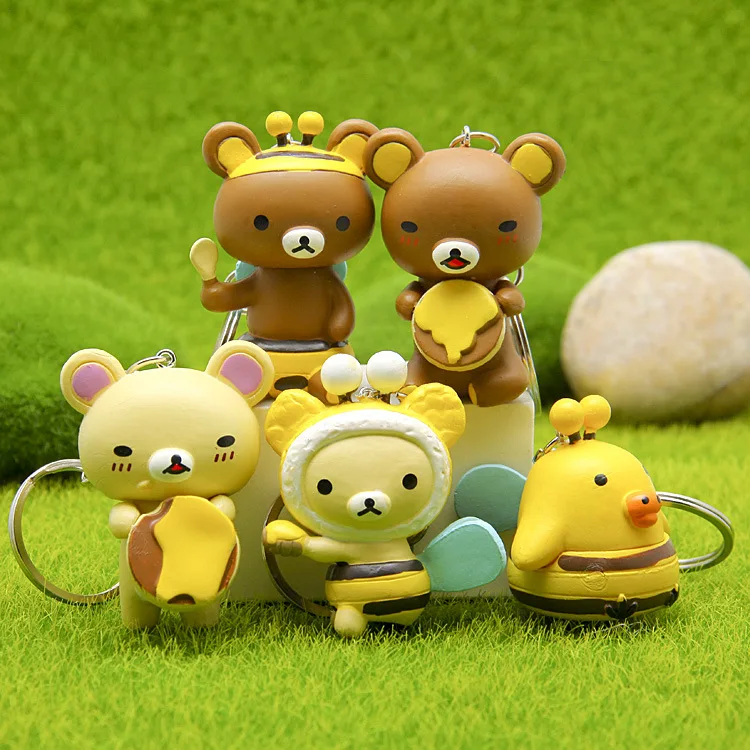 Японская анимация Rilakkuma Kawaii брелок игрушки куклы 3 ~ 5 см милый медведь кулон