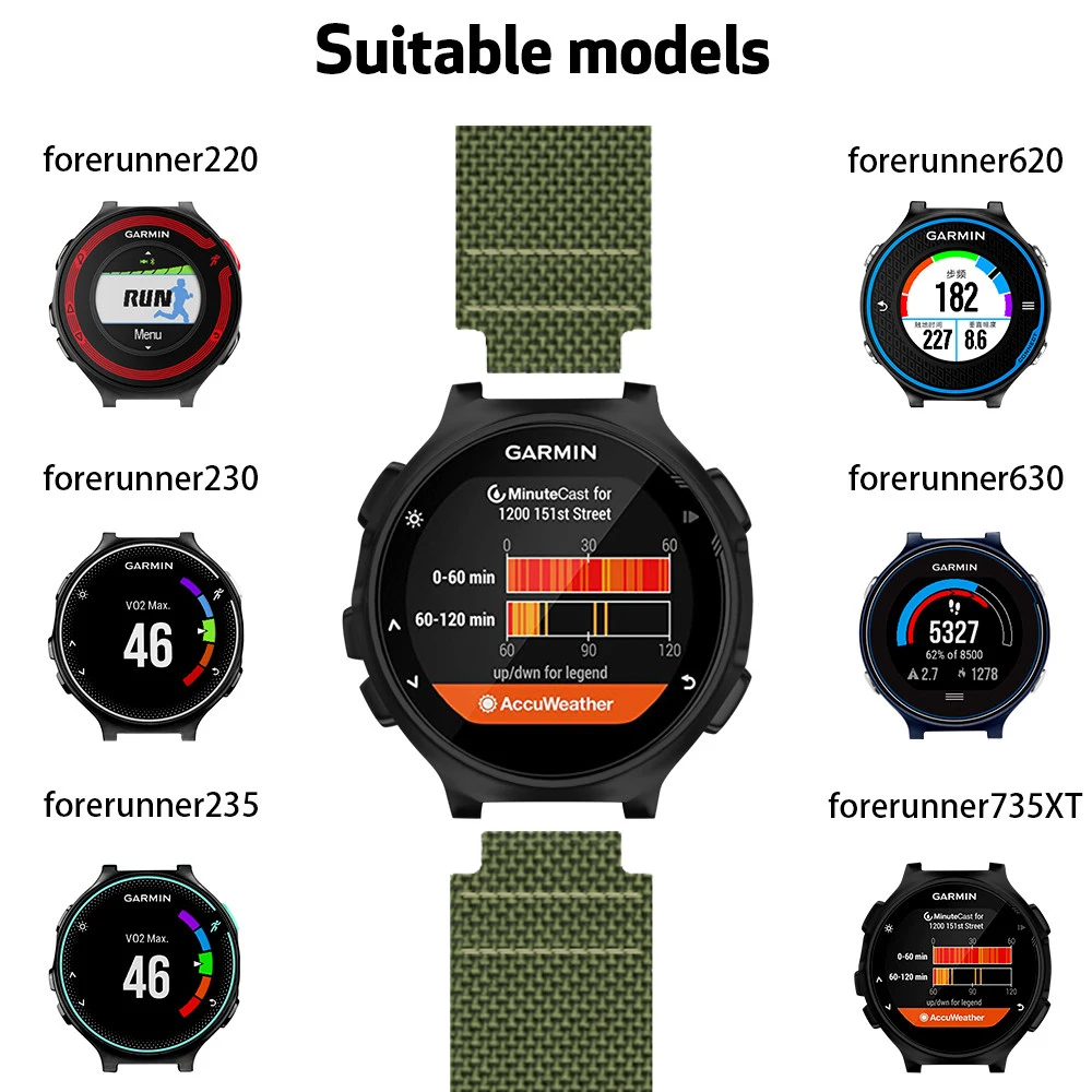 Спорт на открытом воздухе нейлоновый ремешок для наручных часов Garmin forerunner 735XT/220/230/235/620/630 ремешок для наручных часов, нейлоновый ремешок для наручных часов Garmin forerunner ремешок для часов