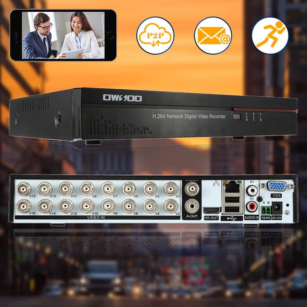 OWSOO 16CH Channel Full CIF H.264 HDMI P2P Cloud Network DVR цифровой видеорегистратор + 1 ТБ Seagate жесткий
