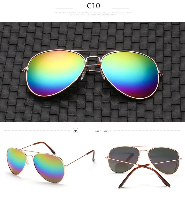 Солнцезащитные очки Мужские Винтажные Солнцезащитные очки Ms. Frame Glare Pilot Aviation солнцезащитные очки 19 цветов очки для вождения Лидер продаж
