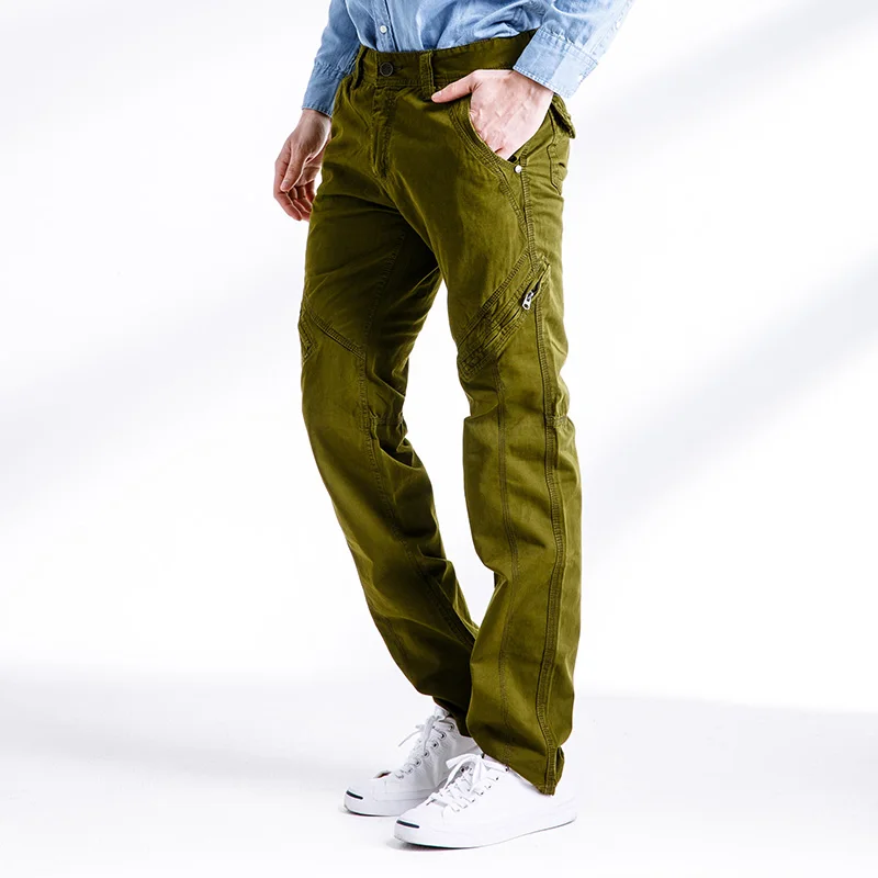 Мужские брюки-карго Новинка 2017 года Дизайнерские однотонные прямые брюки на