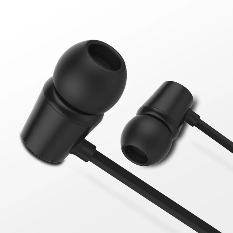 Металлические наушники вкладыши с тяжелыми басами и музыкальным микрофоном для