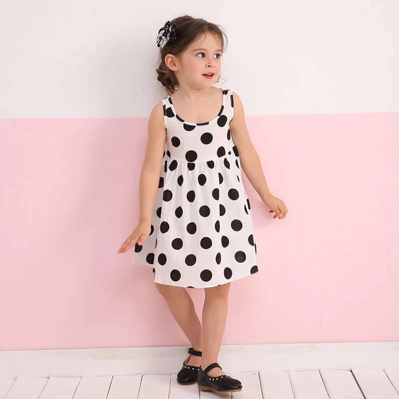 2018 New Summer Wave point Girls Kids Dress Cotton Cute Children Party Sleeveless Dresses D056 | Детская одежда и обувь