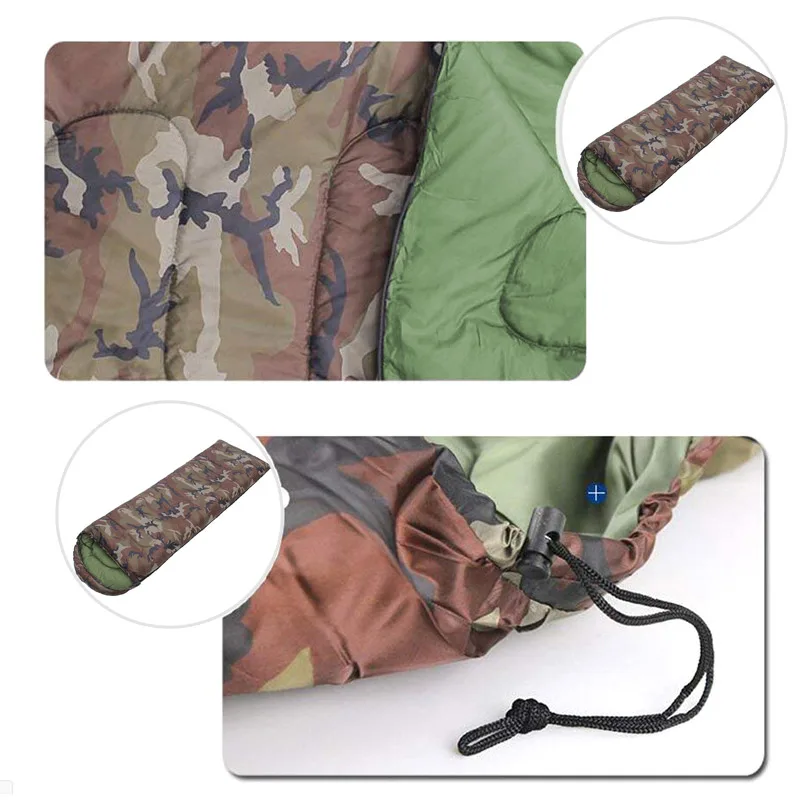 

Sale High quality Cotton Camping sleeping bag,15~5degree, envelope style, army or Military or camouflage sleeping bags