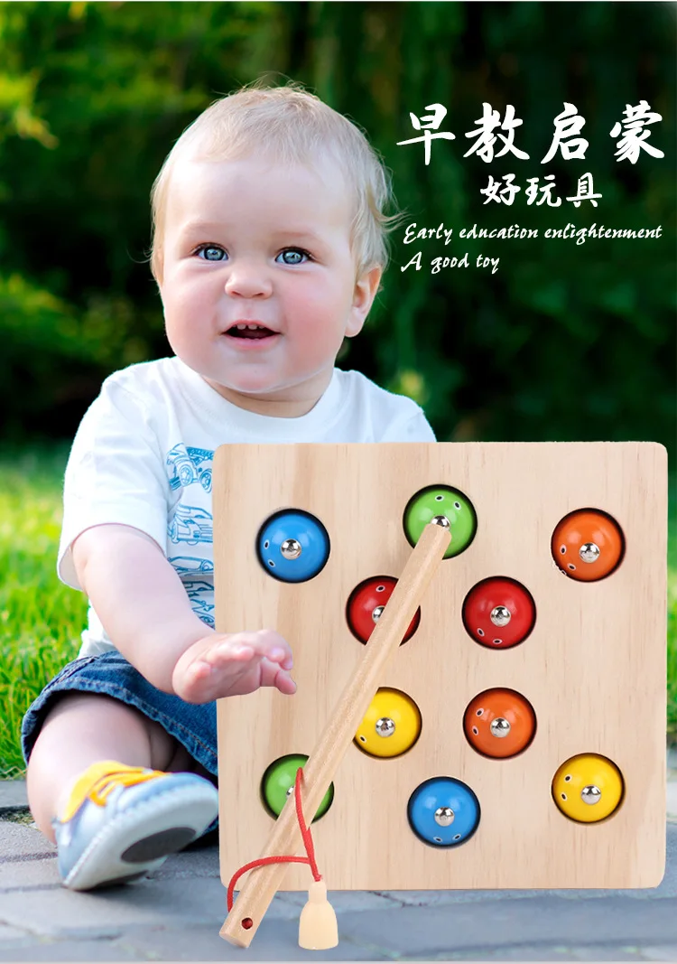 Деревянная 3d детская Магнитная рыболовная игрушка для детей развивающие игрушки