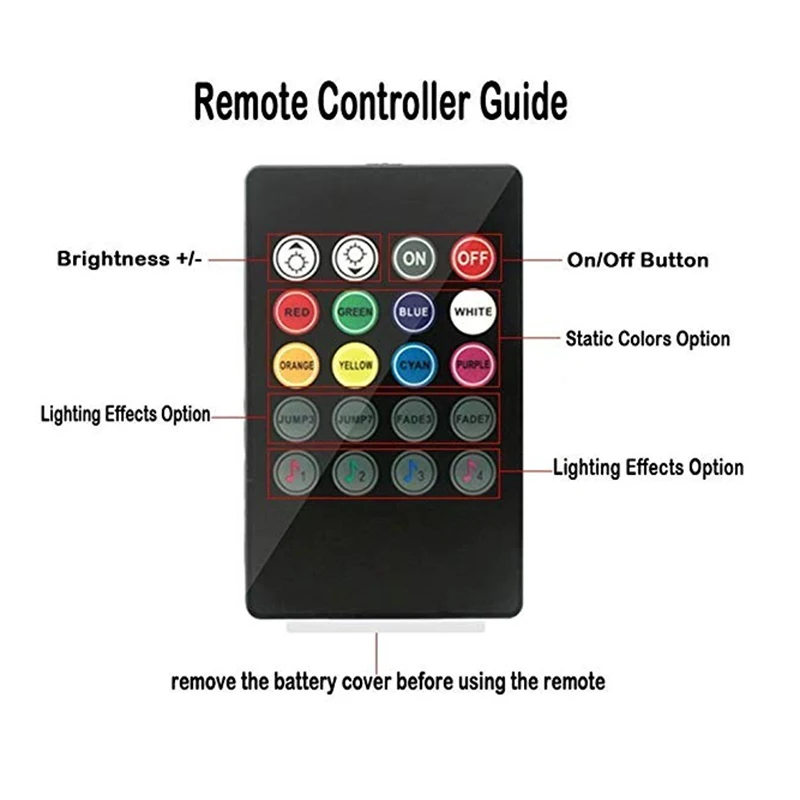 4 шт. 9 SMD пульт дистанционного управления цветная Музыка RGB LED интерьер