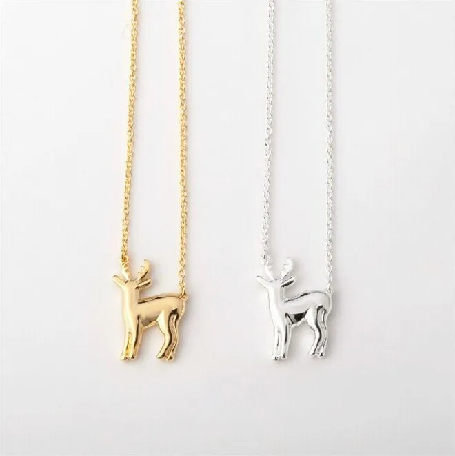 

30PCS Christmas Deer Elk Necklace Cute Animal Bambi Moose Fawn Alpaca Reindeer Antler Necklace Snape and Lily Patronus Necklaces