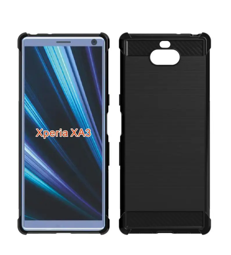 Для Sony Xperia 1 и 10 Plus чехол + закаленное стекло Мягкий ТПУ гелевый силиконовый