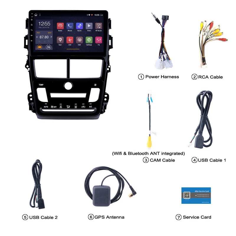 2G ram 32G rom Android 8,1 автомобильный dvd-плеер gps навигация Мультимедиа для Toyota Vios Yaris радио