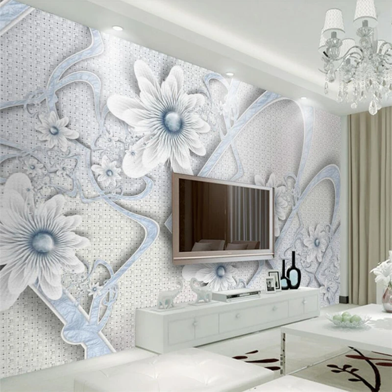 

beibehang Custom 3d wallpaper murals living room bedroom modern minimalist fresh flowers tv background wall paper home decor