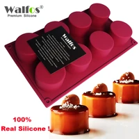walfos 3d handmade round shape silicone cake mold 3cupcake jelly pudding cookie mini muffin soap mold diy baking tools