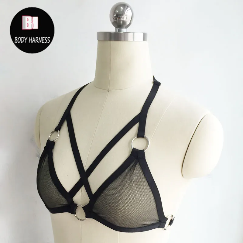 Женский Новый сетчатый бюстгальтер эластичный переплет жгуты тела готическое