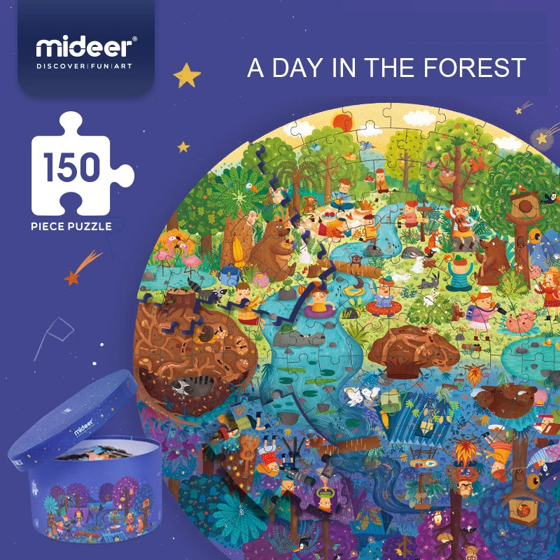 MiDeer 150 шт. бумажная головоломка день в лесу детская Когнитивная Головоломка Детские обучающие игрушки 5Y