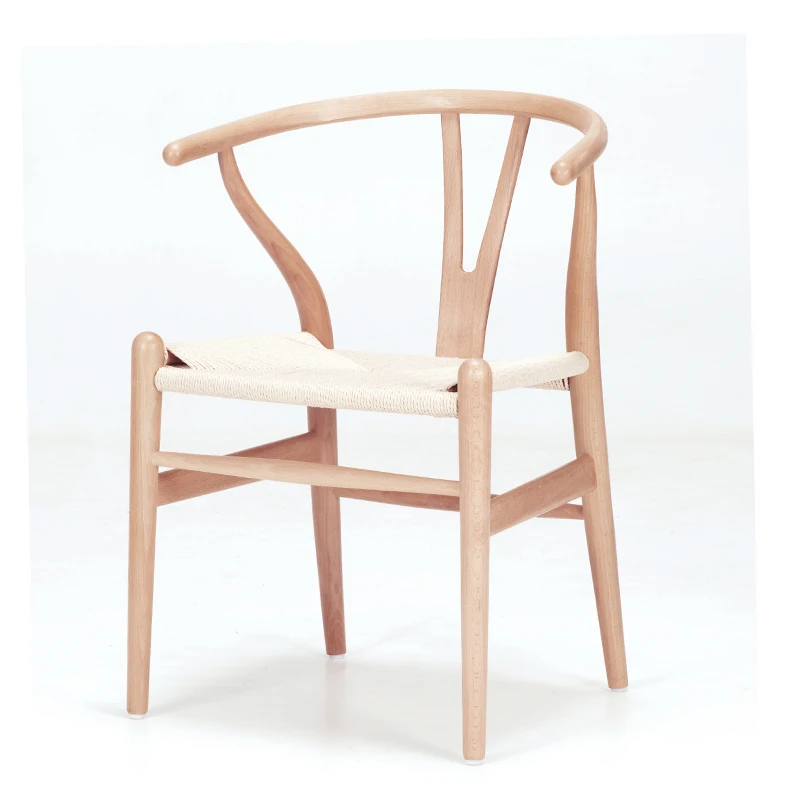 

Modern Wishbone Chair Hans Wegner Y Chair Solid Beech Wood Dining Chair Furniture Luxury Accent Leisure Lazy Armchair Oil Finish