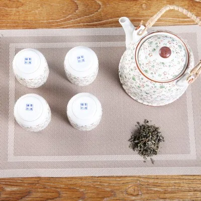 Fashion PVC placemats insulation box eat mat double word pad 40.5*30.3*0.1cm free shipping | Дом и сад