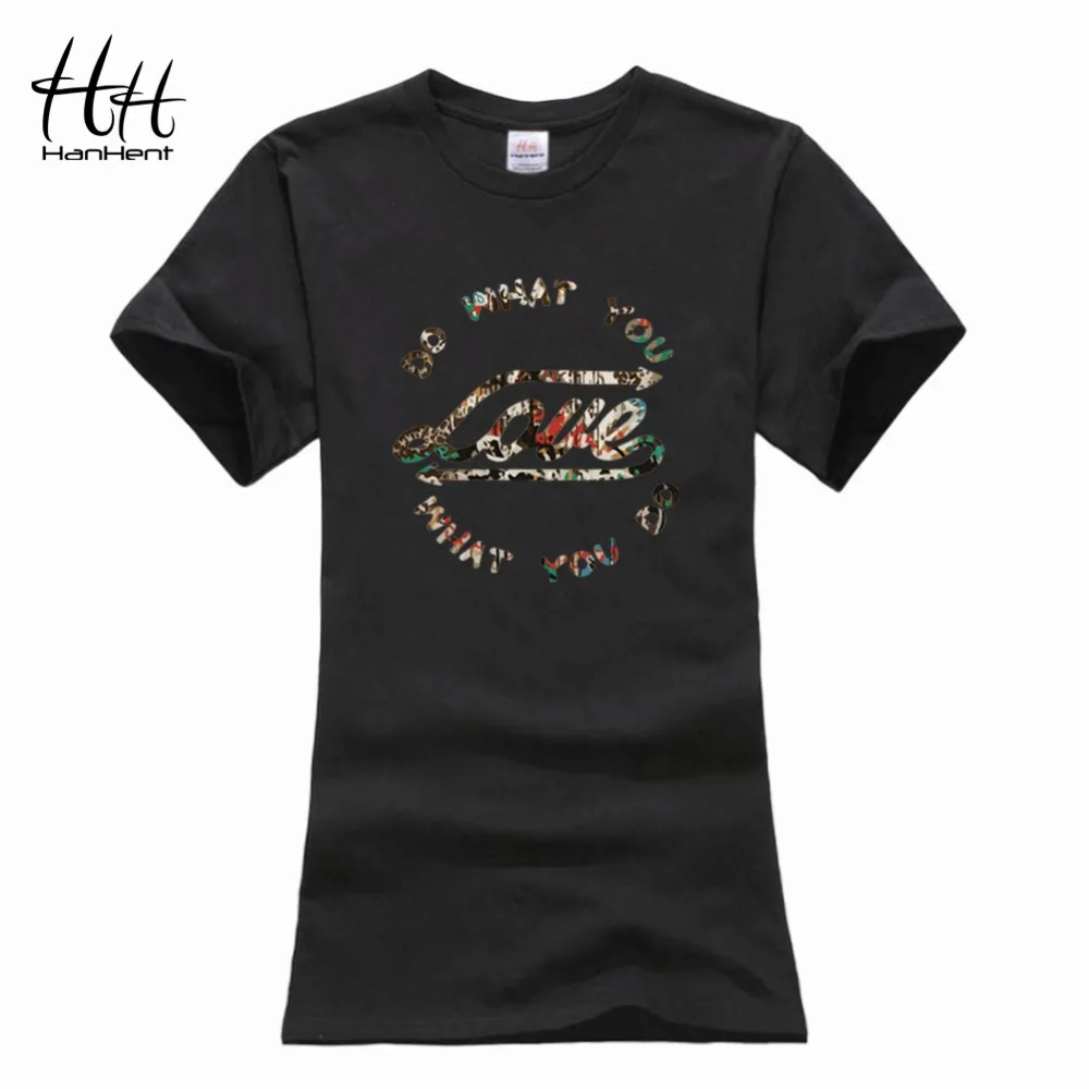 HanHent Do What You Love футболка Momen с коротким рукавом и круглым вырезом футболки модные
