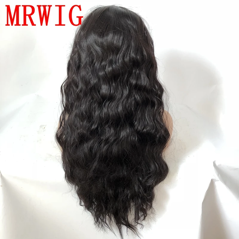 MRWIG кудрявые настоящие волосы черные/темно-коричневые синтетический бесклеевой