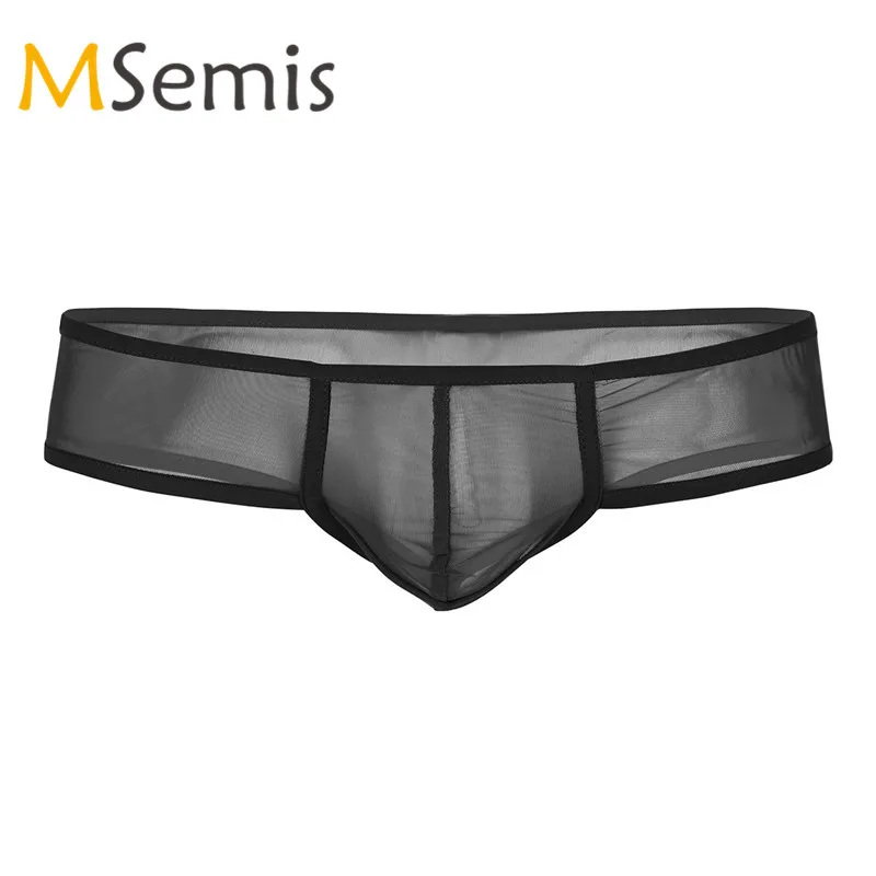 Мужские прозрачные трусы джоки MSemis Белые Трусы стринги тонкие мини с мешочком