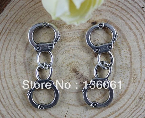 Vintage Silvers Police Handcuffs Charms Pendants For Jewelry Making Findings Bracelets Accessories DIY Gifts 10PCS Z2447 | Украшения и