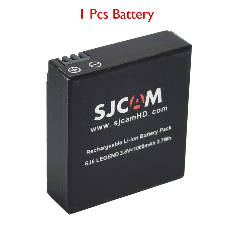 1 battery SJCAM SJ6 литий-ионные аккумуляторы и два порта USB зарядное устройство использовать для SJ 6 Legend Air 4K Wifi S порты экшн-камеры - Цвет: 1 battery