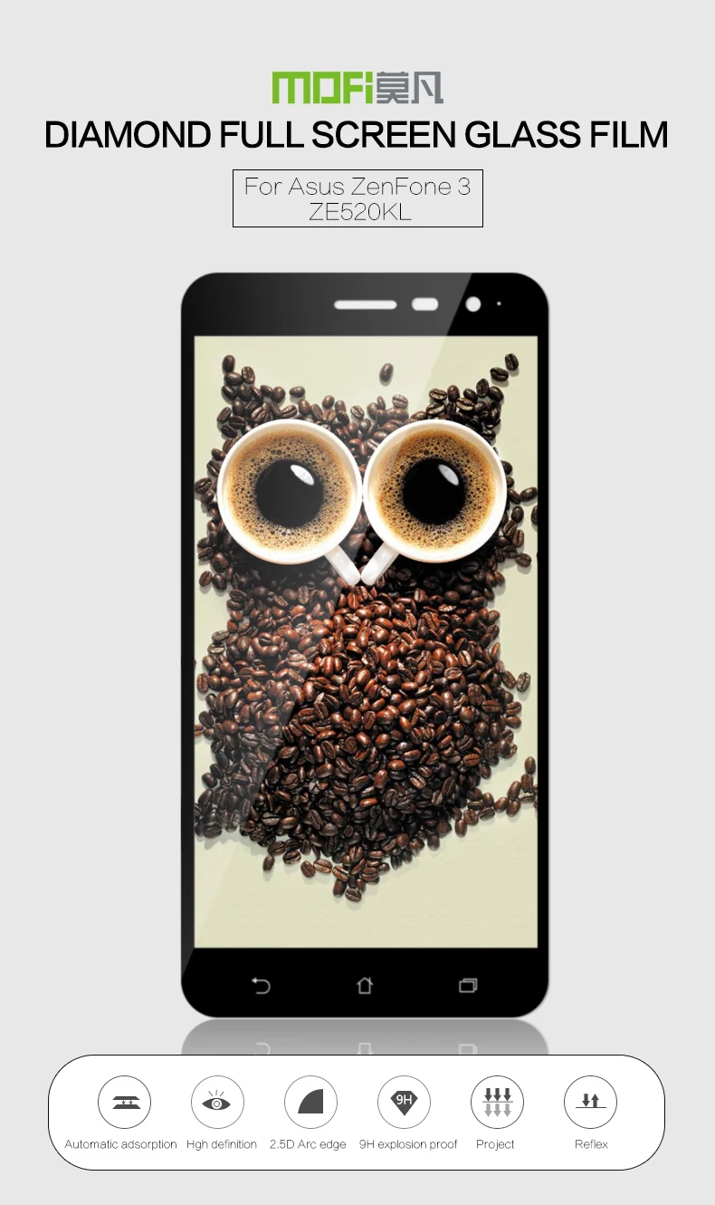 MOFi для Asus Zenfone 3 ZE520KL стекло закаленное 3D полное покрытие протектор экрана для Asus ZE520KL стеклянная защитная пленка 5,2"
