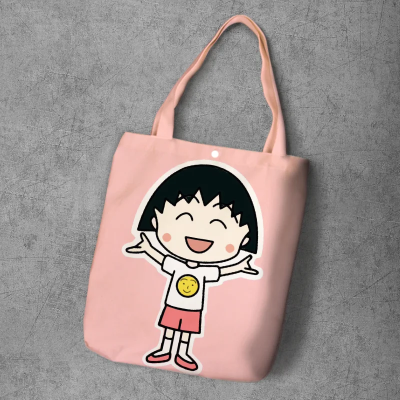 Chi-bi Maruko, мультяшный студенческий Печатный холщовый рюкзак для покупок, большая вместительность, Аниме Сумка-тоут, модная женская Повседневная сумка на плечо