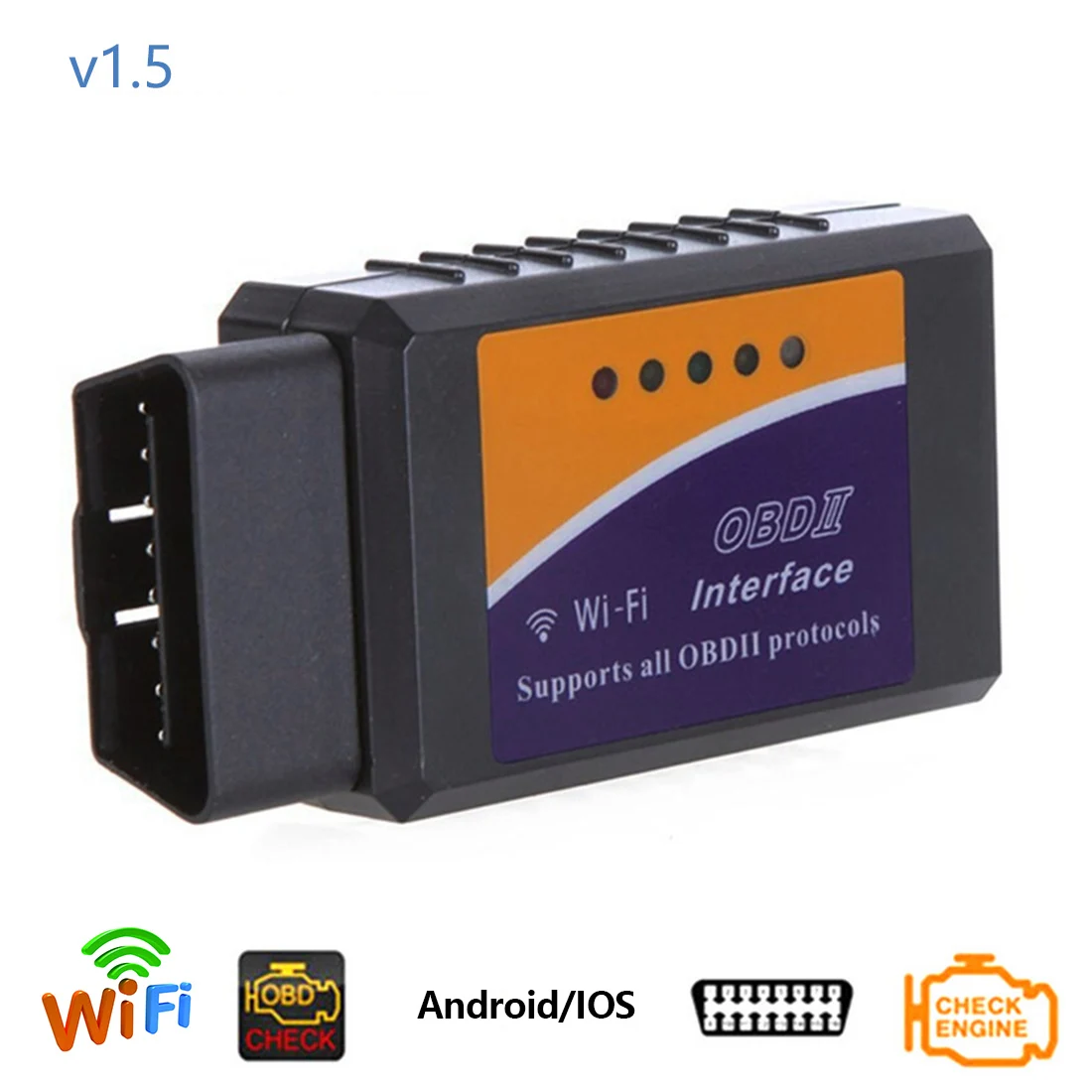 Автомобильный сканер dewtreetали Elm327 Wifi OBD2 V1.5 диагностический инструмент OBD подходит