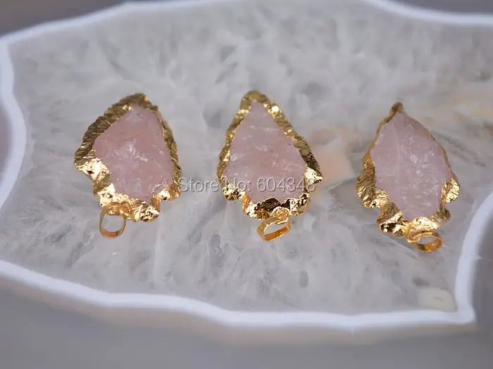 5 шт. подвеска в виде Розы с золотым гальваническим покрытием из драгоценного