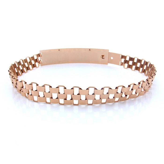 Woman Gold mirror metal belt Waist belt for women Adjustable waist decoration Hollow out Cintos Cinturon New arrival TS02