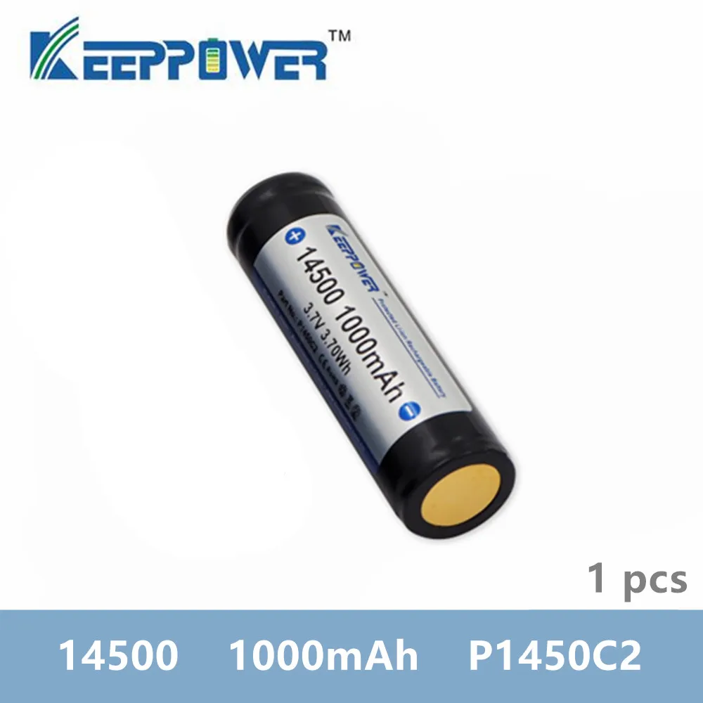 1 шт. KeepPower 14500 1000 мАч 3 7 V 3.70Wh защищенная перезаряжаемая литиевая батарея литий