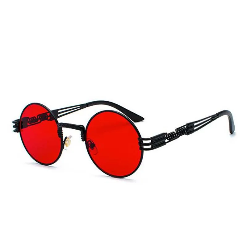 Ретро Круглые стимпанк Солнцезащитные очки UV400 защита Lunette Золотой Металл Весенние солнцезащитные очки для мужчин крутые круглые зеркальные оттенки